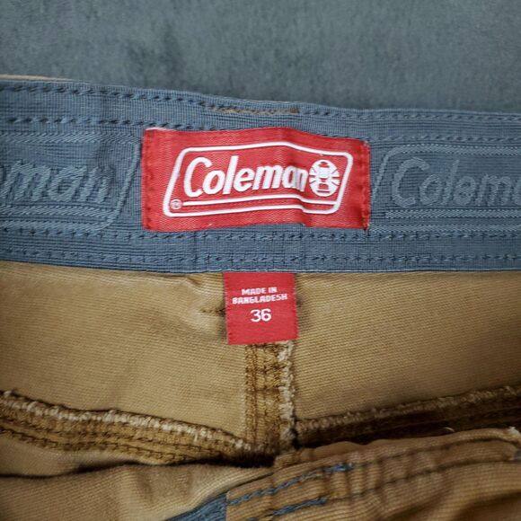 Coleman Cargo Shorts Lot of 2 Mens 36 Khaki Gray Canvas Workwear Outdoor - Picture 3 of 15